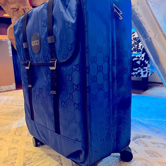 NWT Authenticity Guarantee Blue GG Gucci Off The Grid Trolley 24” Large Luggage - Picture 6 of 9